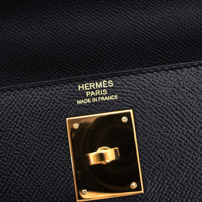 Hermes Black Epsom Kelly 32 Sellier 2way Shoulder Handbag