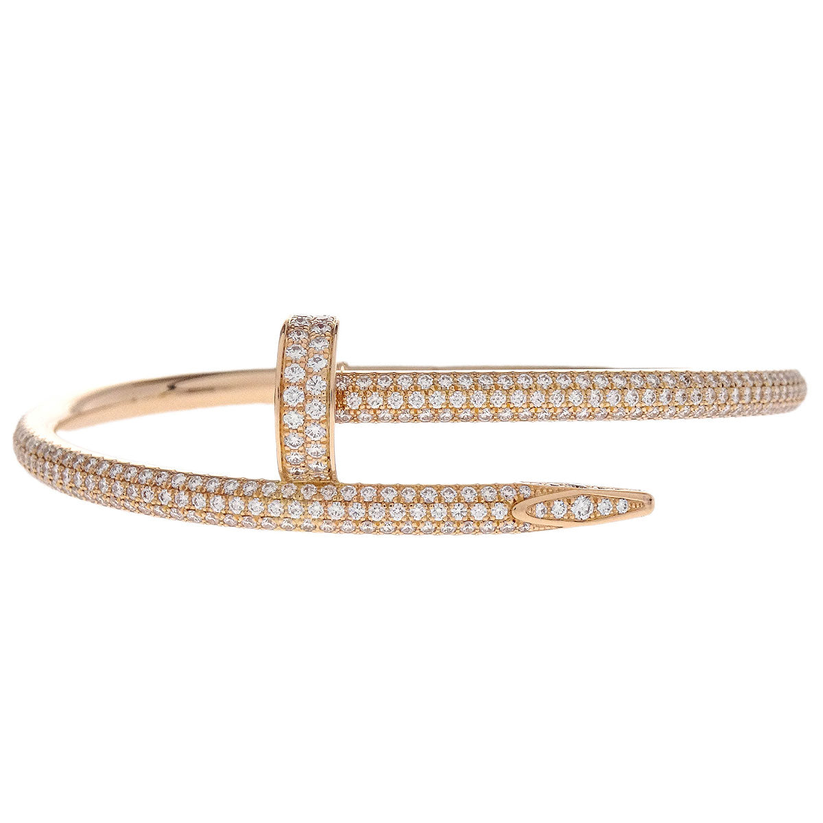 Cartier Juste Un Clou Semi Pave Bracelet #15 CHW900 Au750 Diamond Jewelry