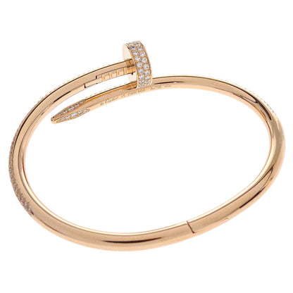 Cartier Juste Un Clou Semi Pave Bracelet #15 CHW900 Au750 Diamond Jewelry