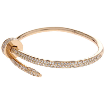 Cartier Juste Un Clou Semi Pave Bracelet #15 CHW900 Au750 Diamond Jewelry