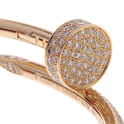 Cartier Juste Un Clou Semi Pave Bracelet #15 CHW900 Au750 Diamond Jewelry