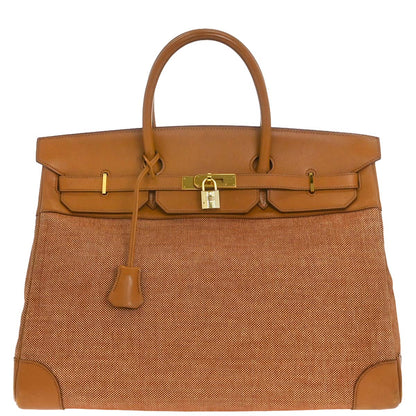 Hermes Brown Toile H Gulliver Birkin 40 Handbag