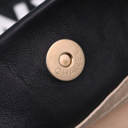 Chanel 2002-2003 Black Lambskin Camellia Tote Bag