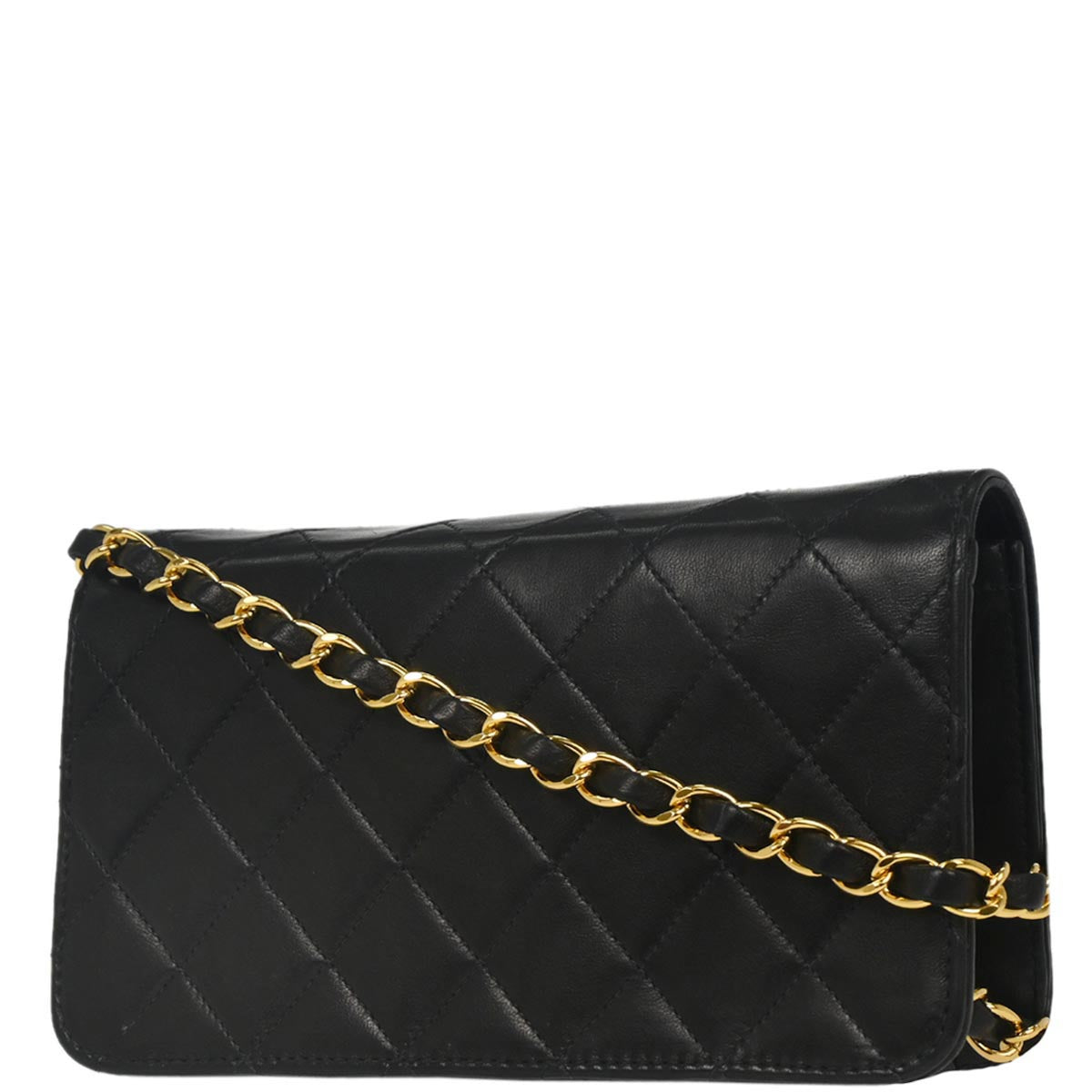 Chanel Black Lambskin Turnlock Mini Full Flap Shoulder Bag