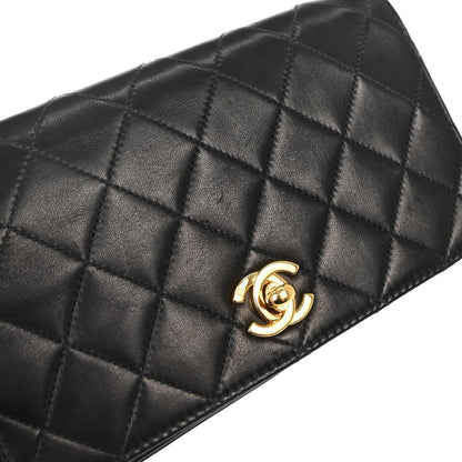 Chanel Black Lambskin Turnlock Mini Full Flap Shoulder Bag