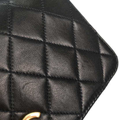 Chanel Black Lambskin Turnlock Mini Full Flap Shoulder Bag