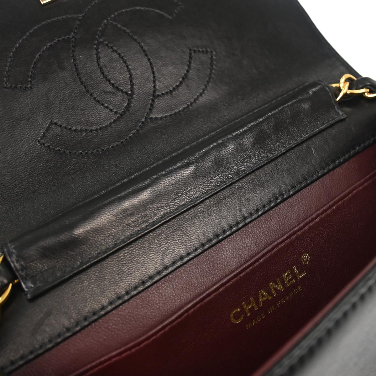 Chanel Black Lambskin Turnlock Mini Full Flap Shoulder Bag