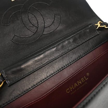 Chanel Black Lambskin Turnlock Mini Full Flap Shoulder Bag