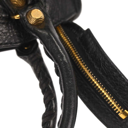 Balenciaga Black Lambskin The City Mini 2way Shoulder Handbag