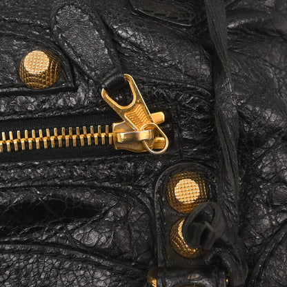 Balenciaga Black Lambskin The City Mini 2way Shoulder Handbag