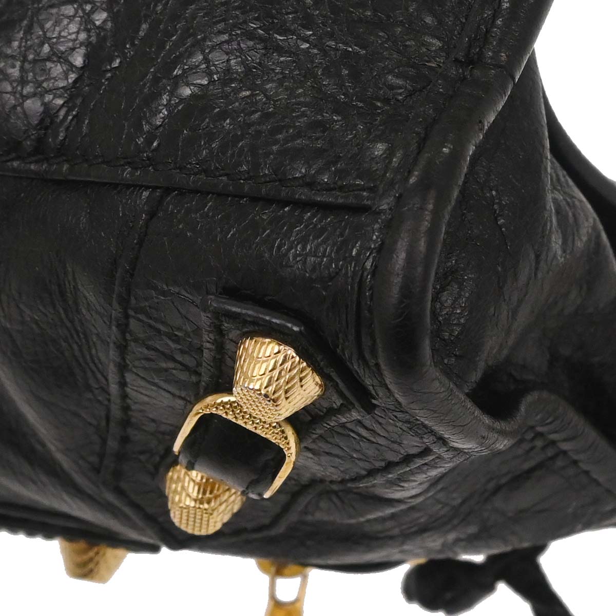 Balenciaga Black Lambskin The City Mini 2way Shoulder Handbag