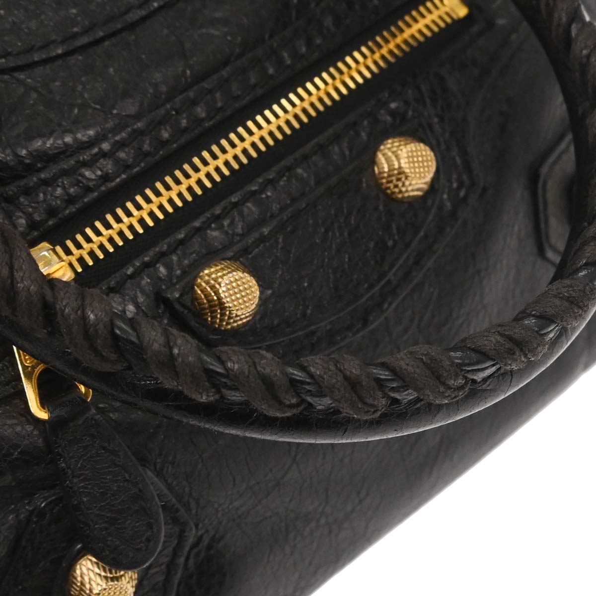 Balenciaga Black Lambskin The City Mini 2way Shoulder Handbag