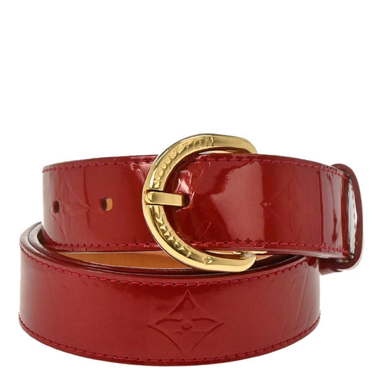 Louis Vuitton Monogram Vernis Red Ceinture Belt M6980U #90/36