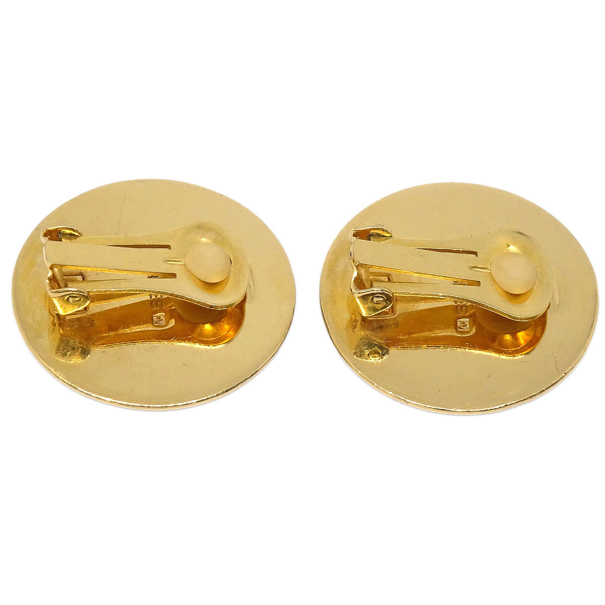 Hermes Gold Enamel Cloisonne Ware Clip-On Earrings