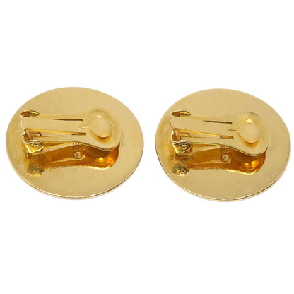 Hermes Gold Enamel Cloisonne Ware Clip-On Earrings