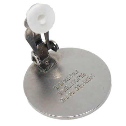 Hermes Bijouterie Fantaisie Clip-On Earrings Button Silver
