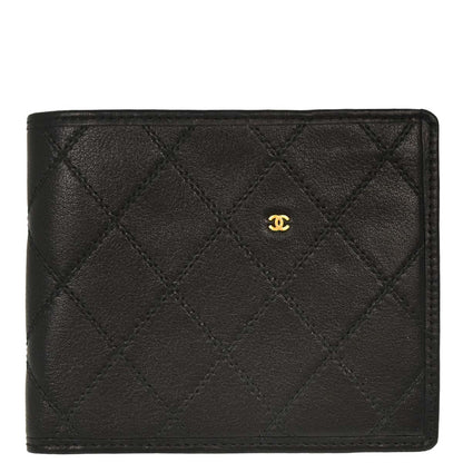 Chanel Black Lambskin Bicolore Wallet