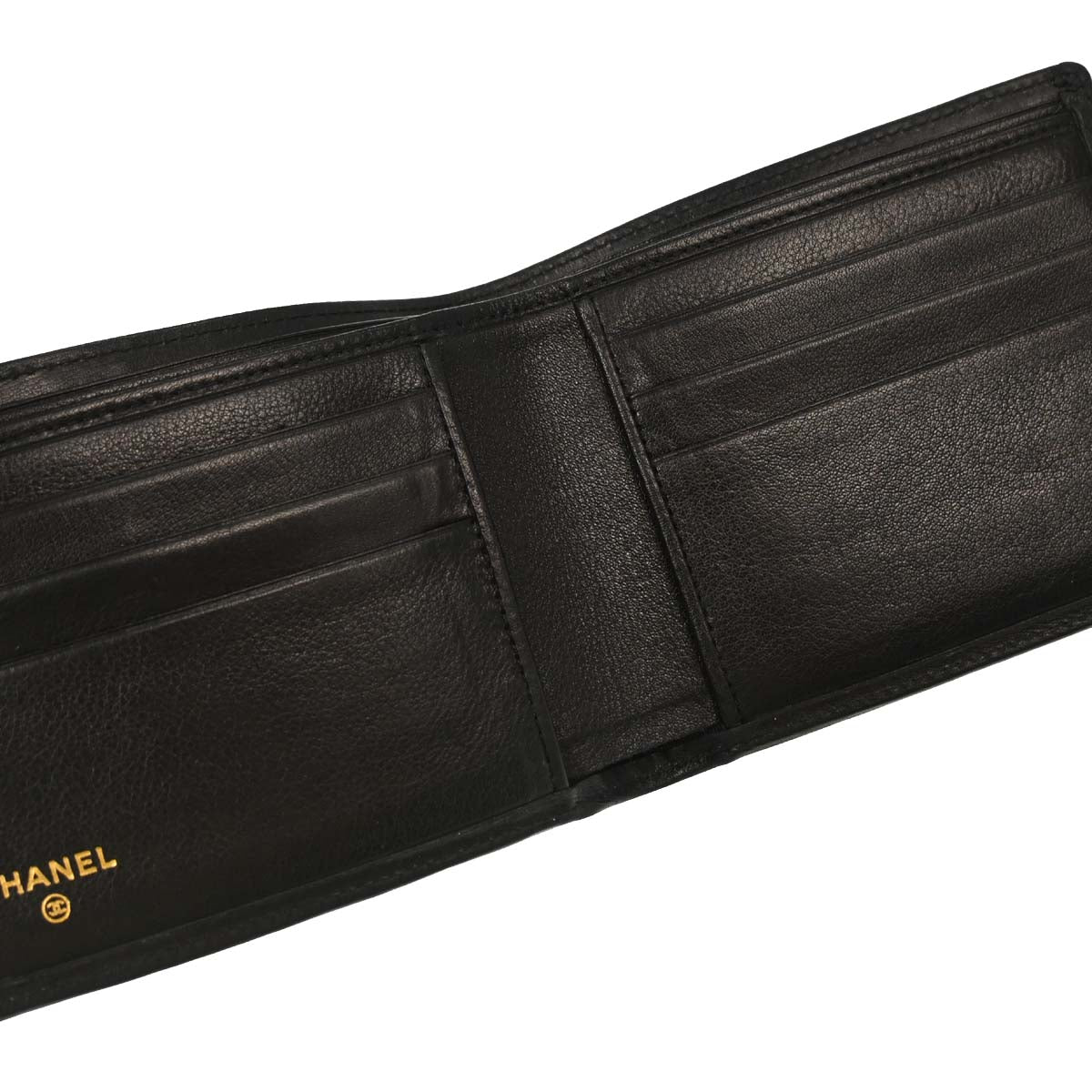 Chanel Black Lambskin Bicolore Wallet