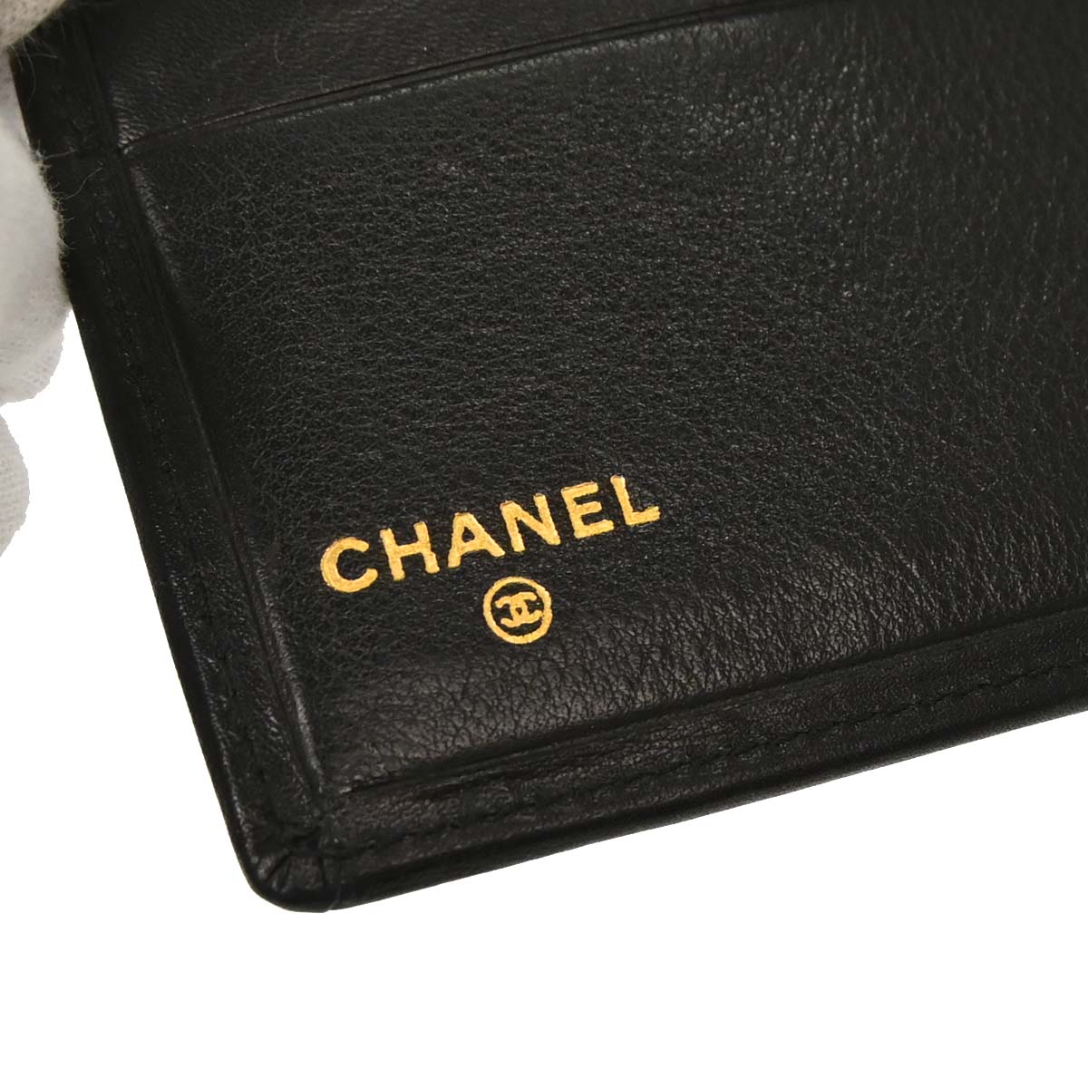 Chanel Black Lambskin Bicolore Wallet