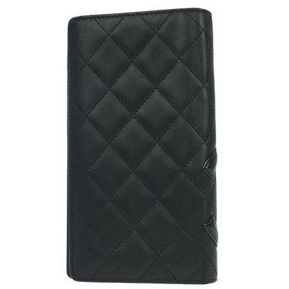 Chanel 2006-2008 Black Calfskin Cambon Ligne Long Wallet