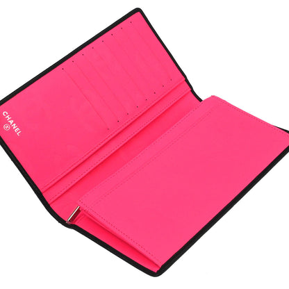 Chanel 2006-2008 Black Calfskin Cambon Ligne Long Wallet