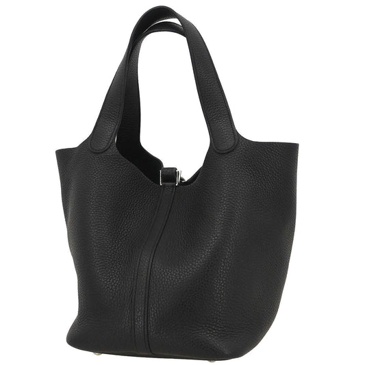 Hermes Black Taurillon Clemence Picotin Lock 22 MM Handbag
