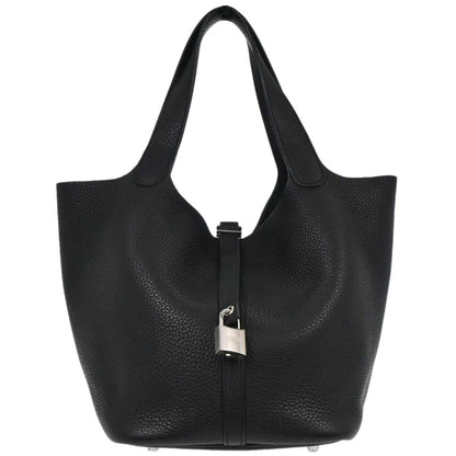 Hermes Black Taurillon Clemence Picotin Lock 22 MM Handbag