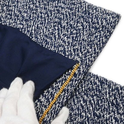 Chanel 1997 Setup Suit Jacket Skirt Tweed Navy #40 #42
