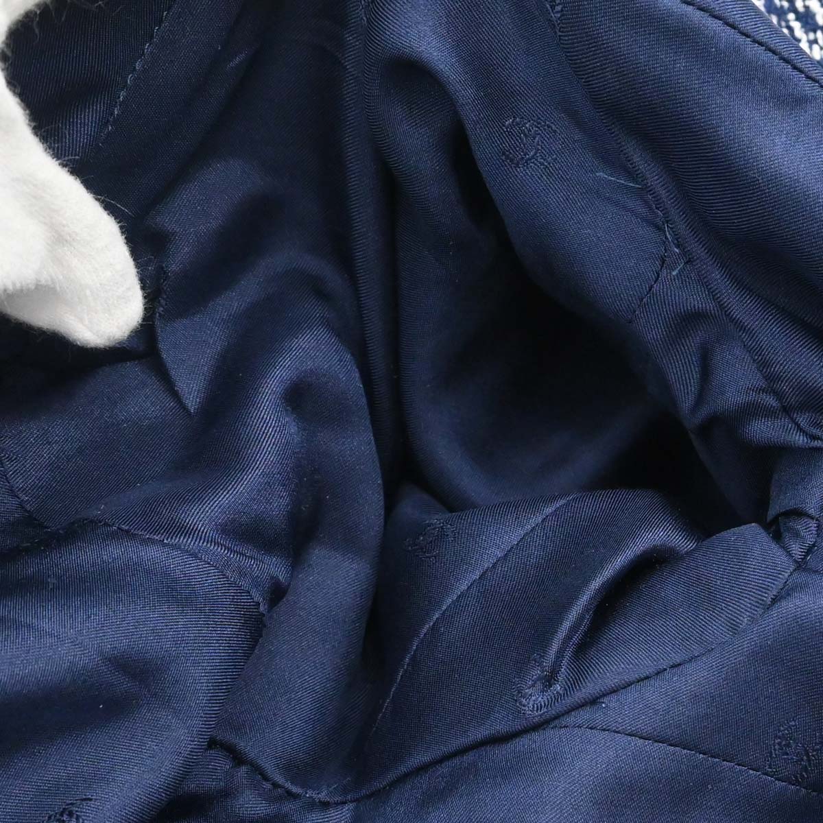 Chanel 1997 Setup Suit Jacket Skirt Tweed Navy #40 #42