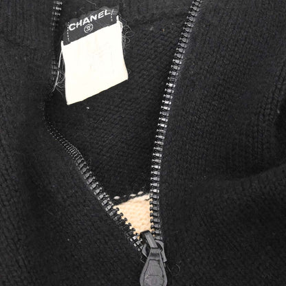 Chanel 1996 Cashmere Zip-up Knit Sweater #44