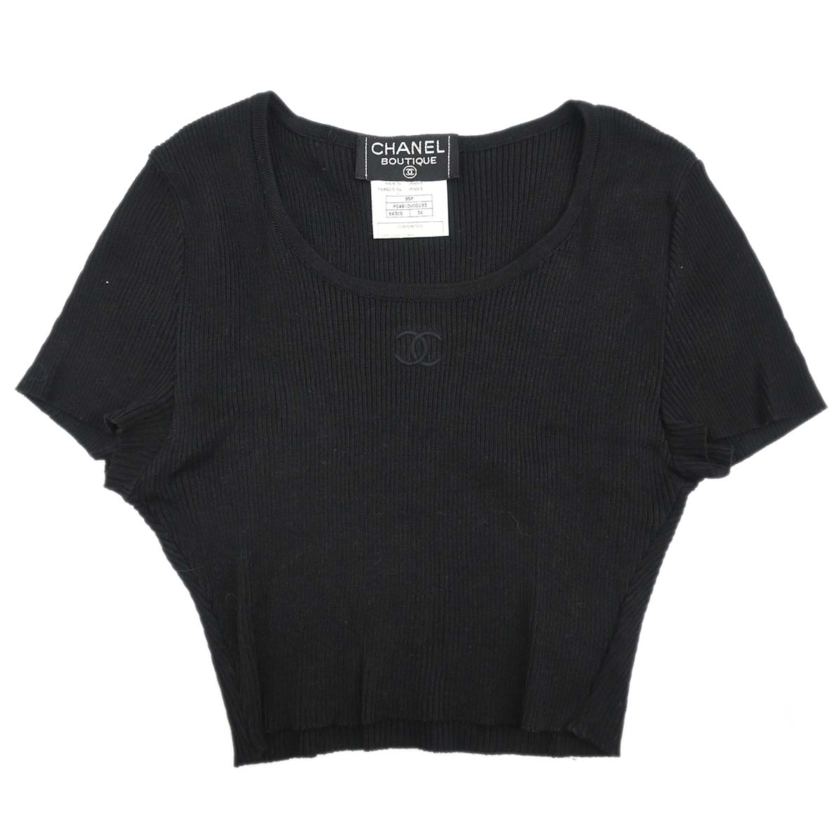 Chanel 1995 Cropped T-shirt Black #36