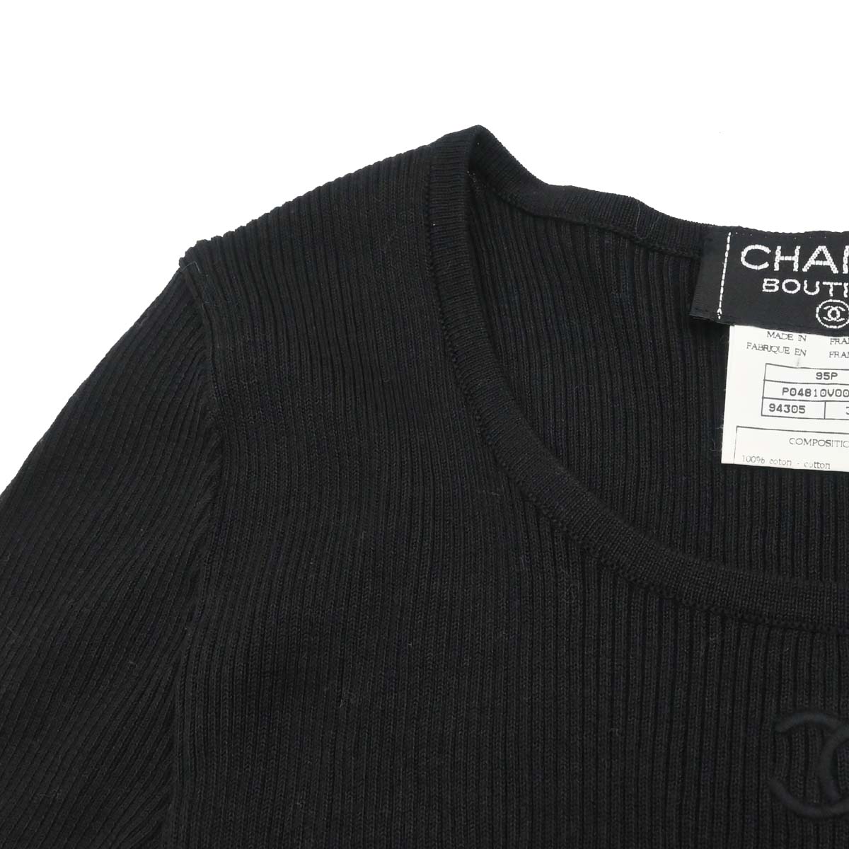 Chanel 1995 Cropped T-shirt Black #36