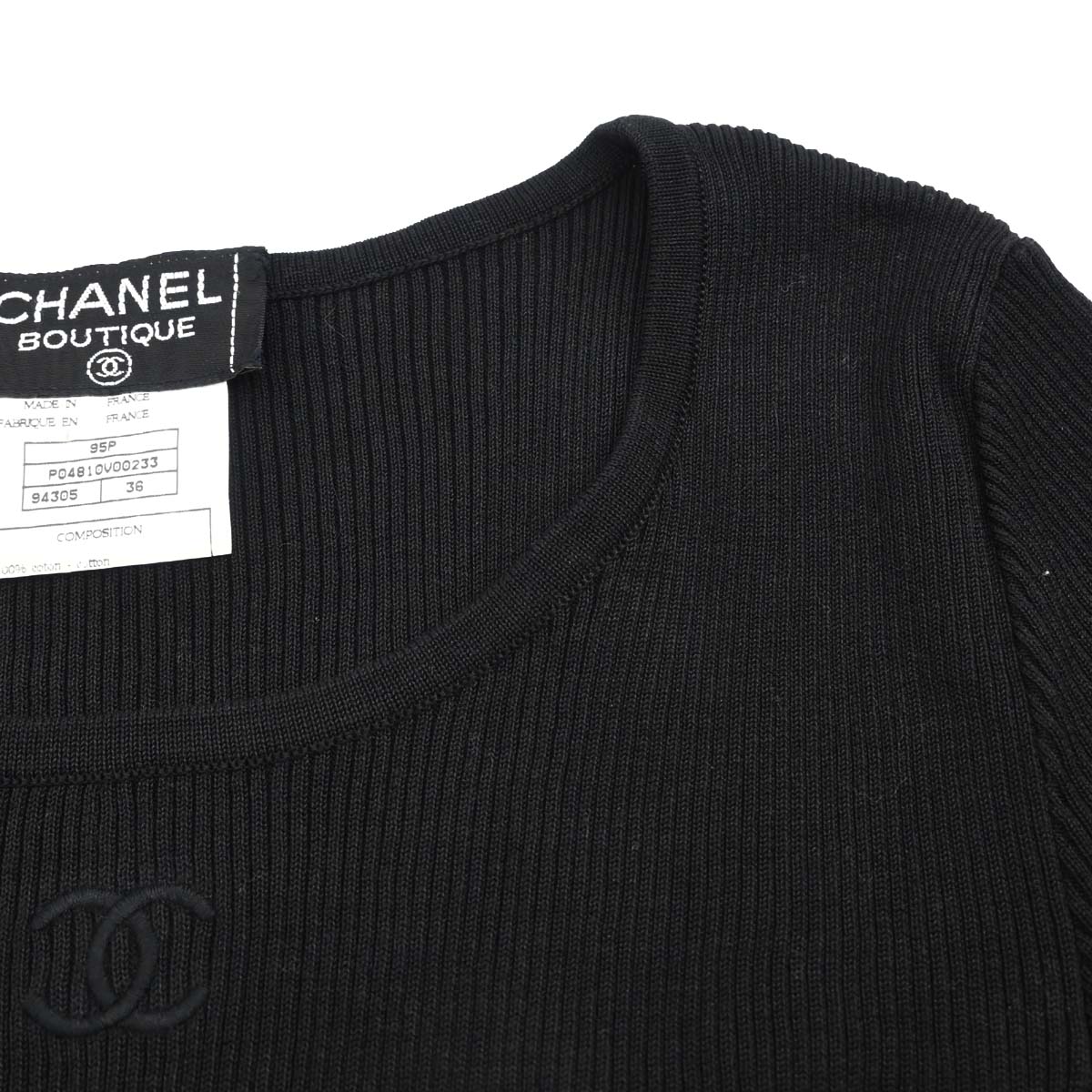 Chanel 1995 Cropped T-shirt Black #36