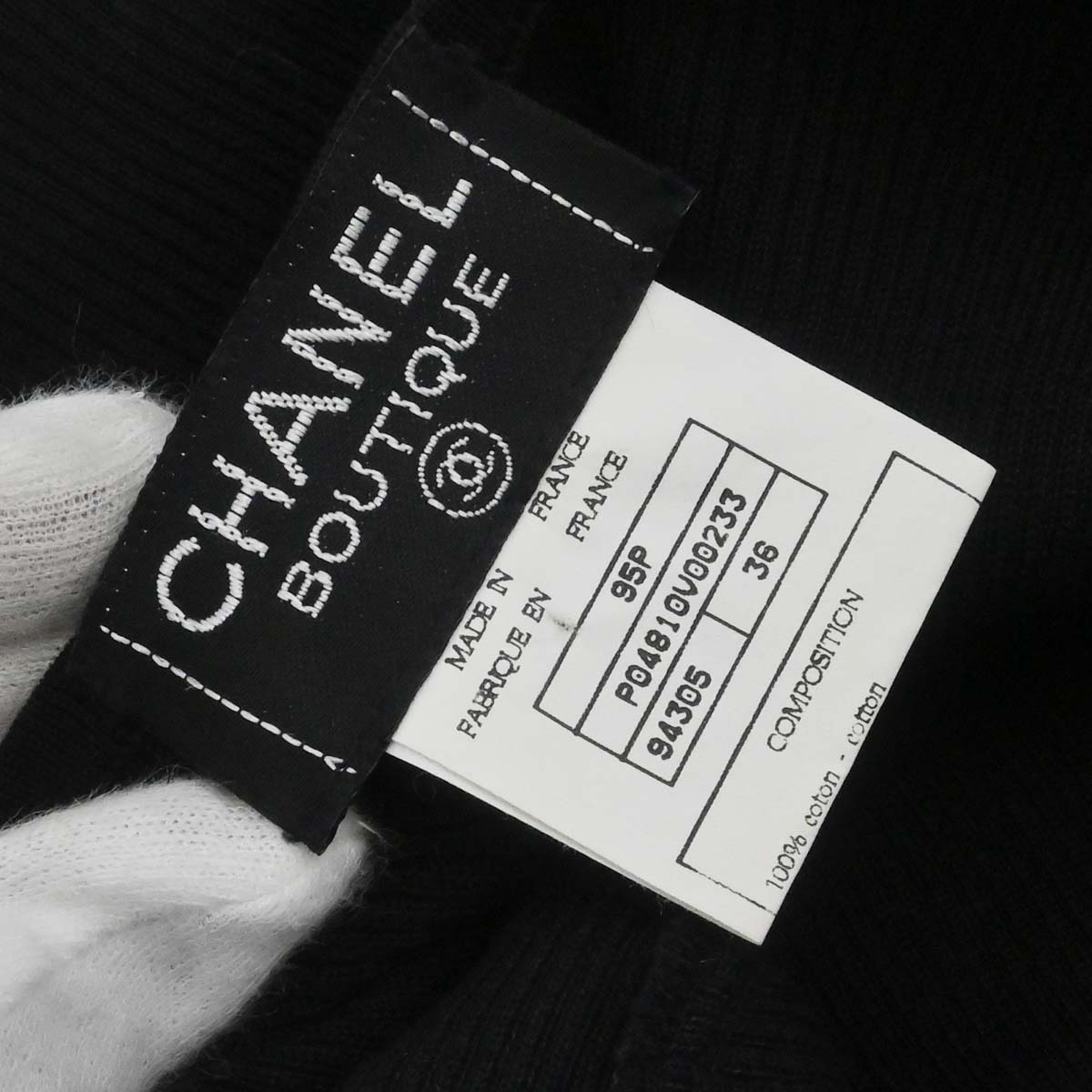 Chanel 1995 Cropped T-shirt Black #36