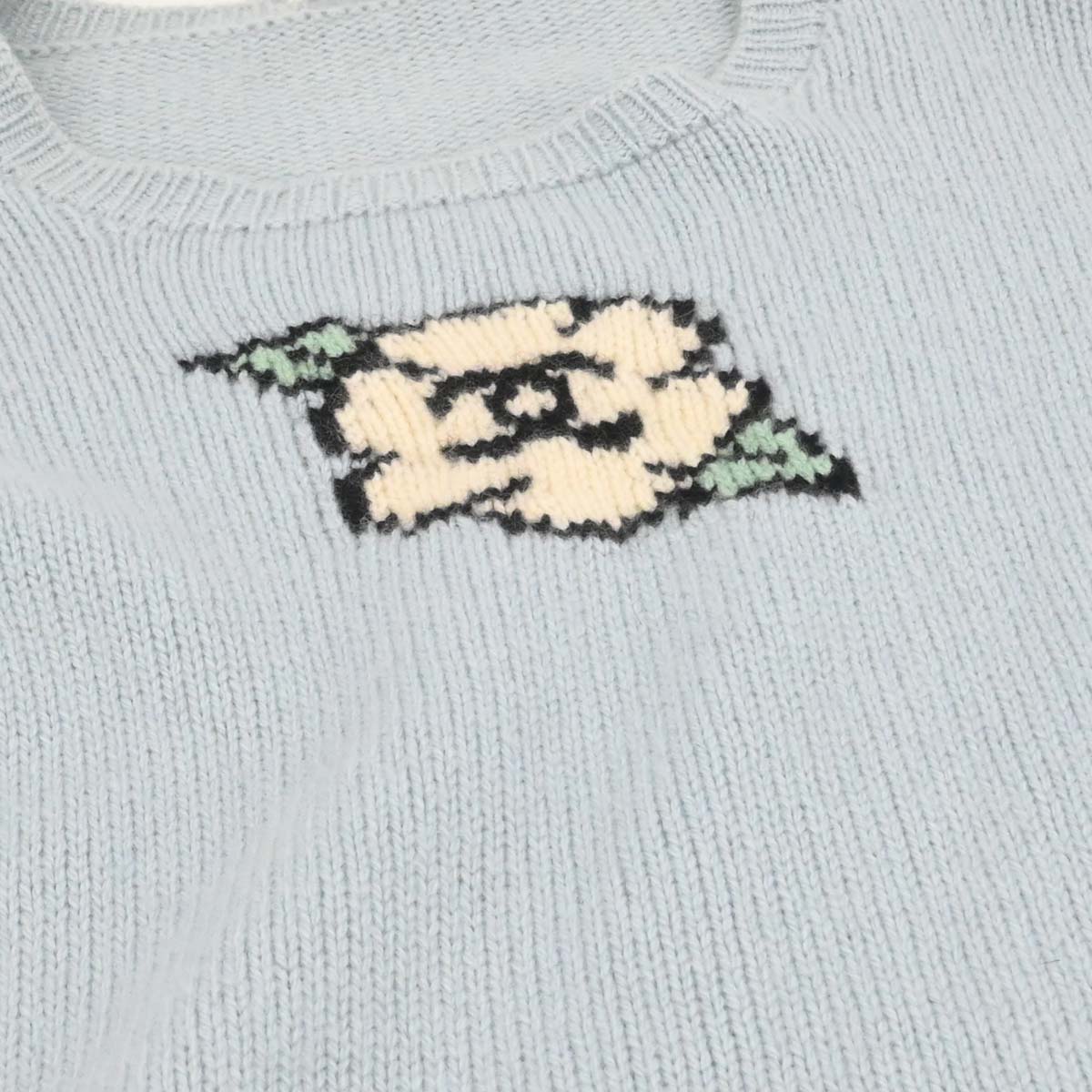 Chanel 1995 Sweater Knit Top Light Blue #44