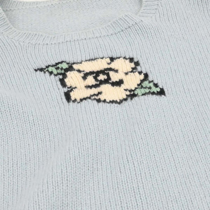 Chanel 1995 Sweater Knit Top Light Blue #44