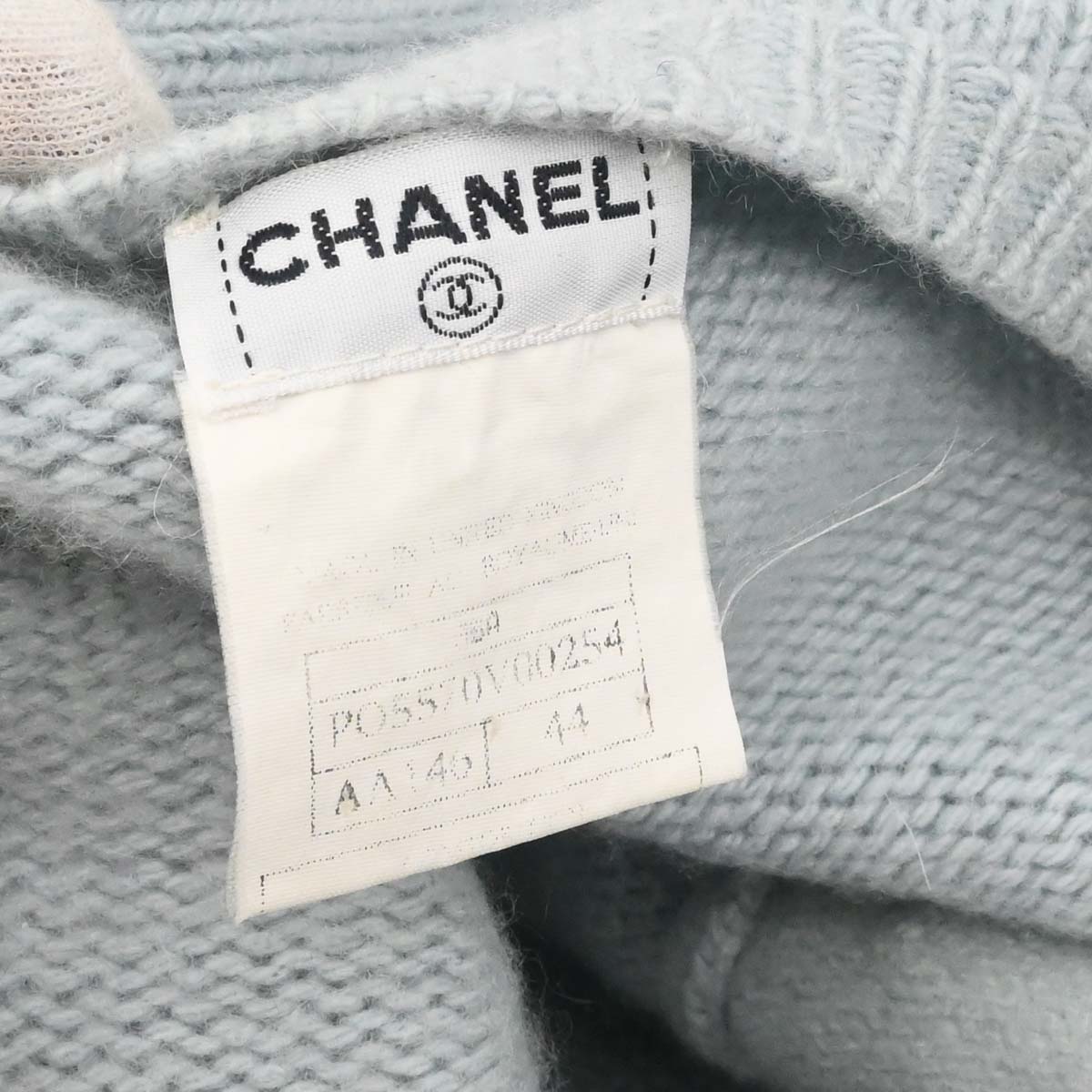 Chanel 1995 Sweater Knit Top Light Blue #44