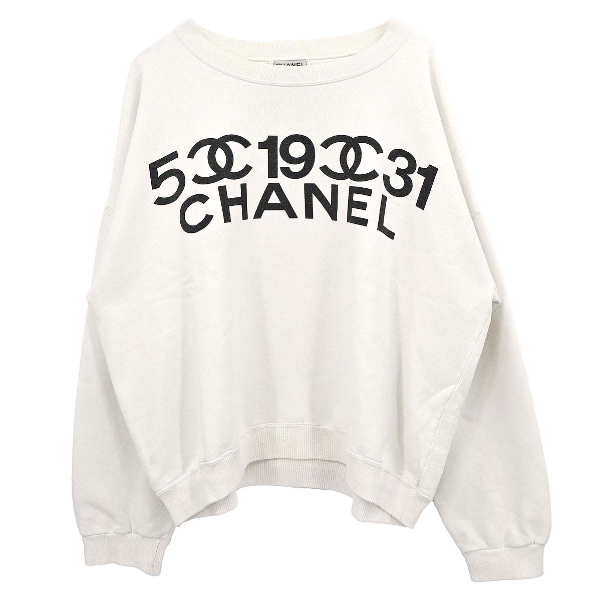 Chanel Long Sleeve Top Sweater White SAISON01 #L