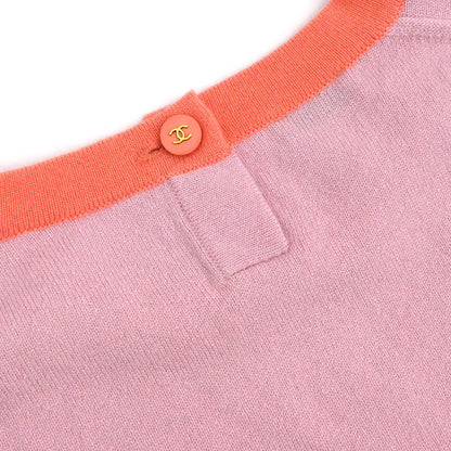 Chanel Set Cardigan Short Sleeve Top Pink