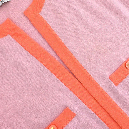 Chanel Set Cardigan Short Sleeve Top Pink