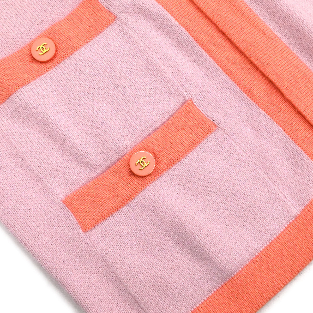Chanel Set Cardigan Short Sleeve Top Pink