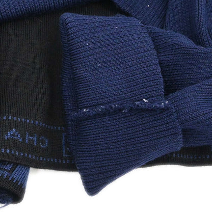 Chanel 2004 Sport Line Sweater Knit Top Black Navy #42