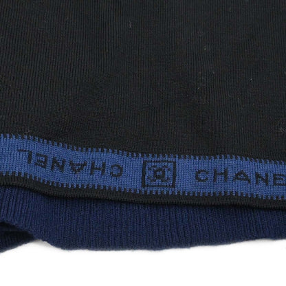 Chanel 2004 Sport Line Sweater Knit Top Black Navy #42