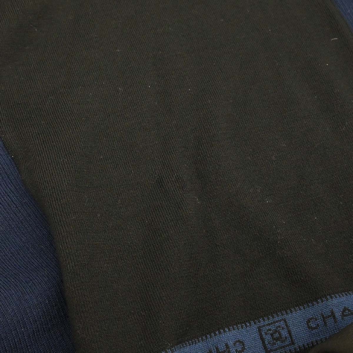 Chanel 2004 Sport Line Sweater Knit Top Black Navy #42