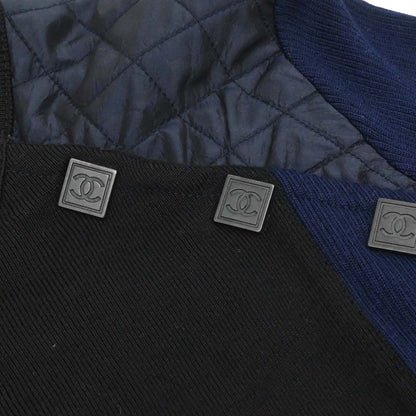 Chanel 2004 Sport Line Sweater Knit Top Black Navy #42