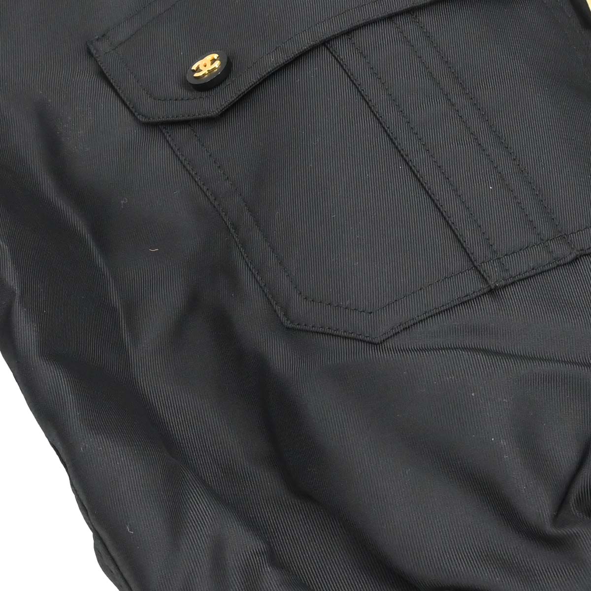 Chanel Zip Up Jacket Black