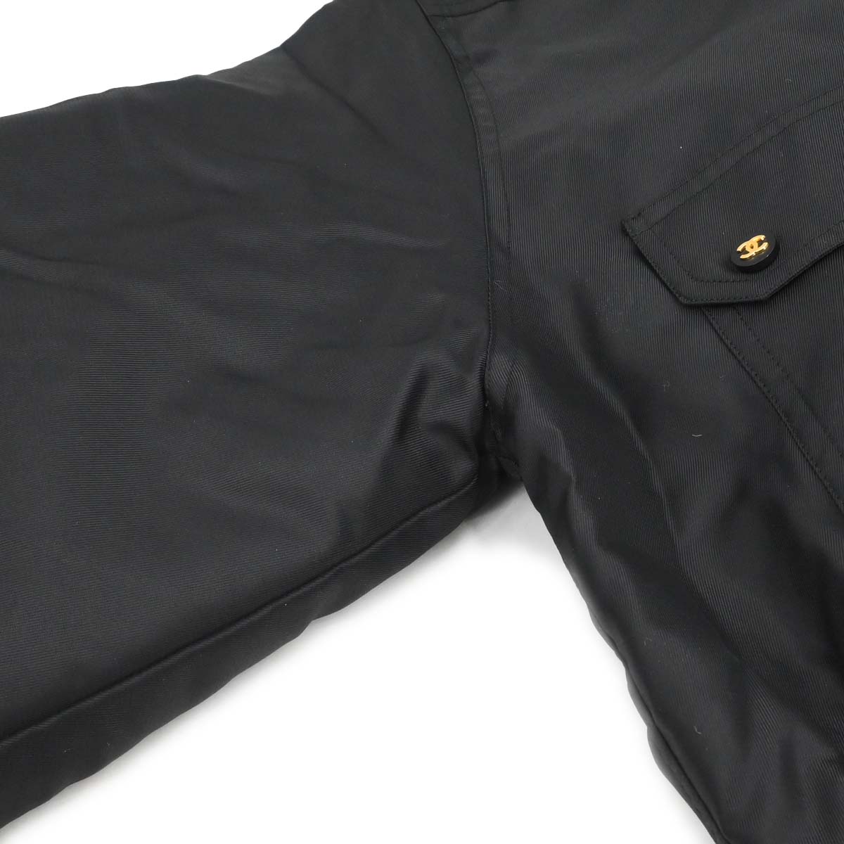 Chanel Zip Up Jacket Black