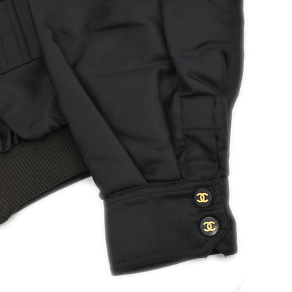 Chanel Zip Up Jacket Black