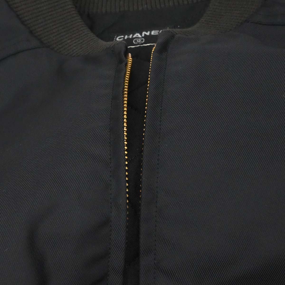 Chanel Zip Up Jacket Black