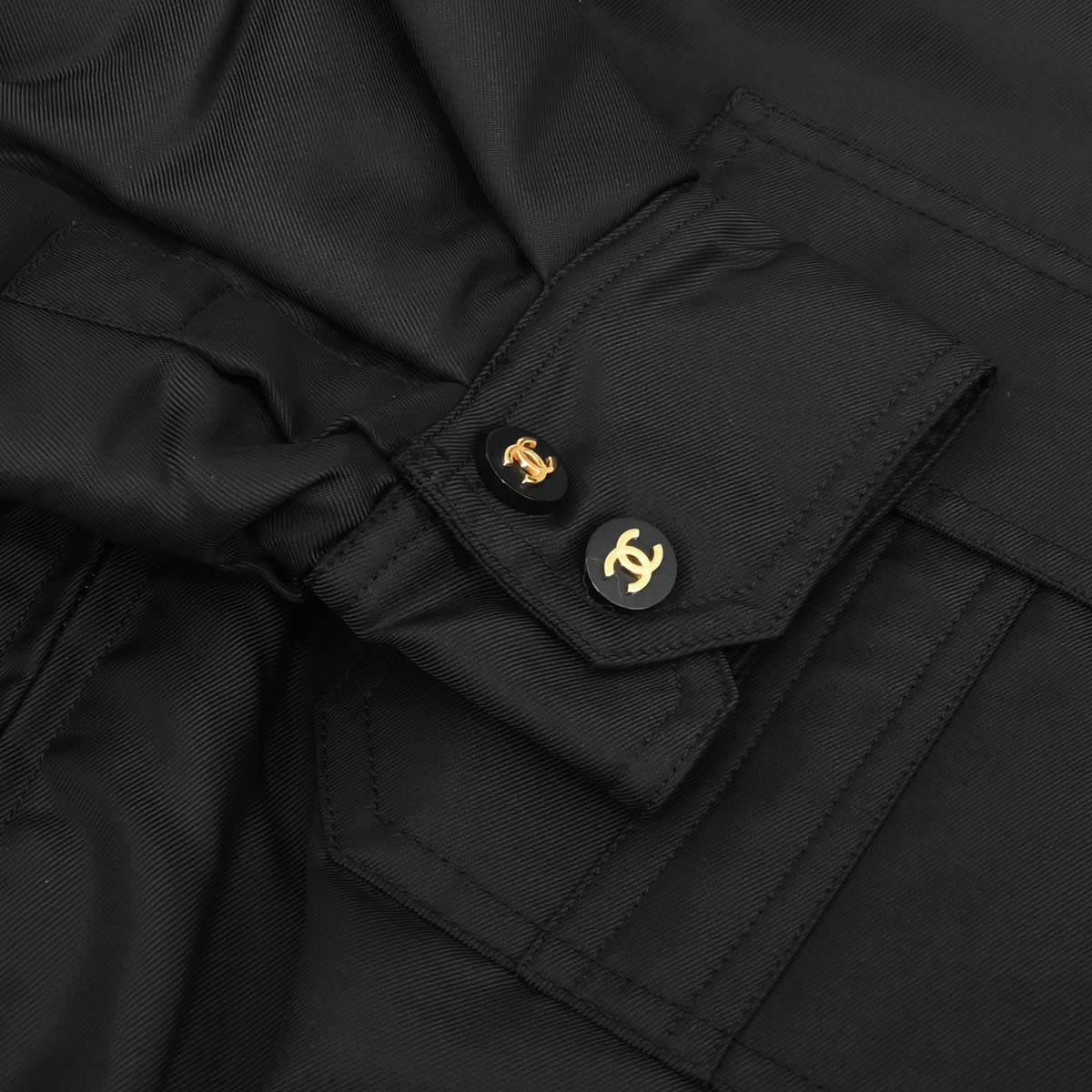 Chanel Zip Up Jacket Black
